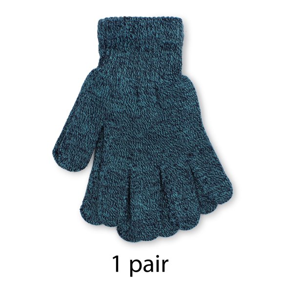 Pair of Womens Winter Knit Gloves Warm Soft Stretch Full Finger Mittens
