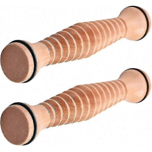 Pair of Wooden Foot Rollers for Plantar Fasciitis and Stress Relief Treatment