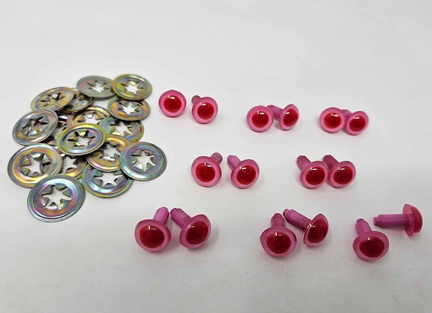 Pair of Zim's 12mm Red Albino Plastic Bunny Rabbit Safety Eyes for Craft Amigurumi or Puppets (Pack of 8)