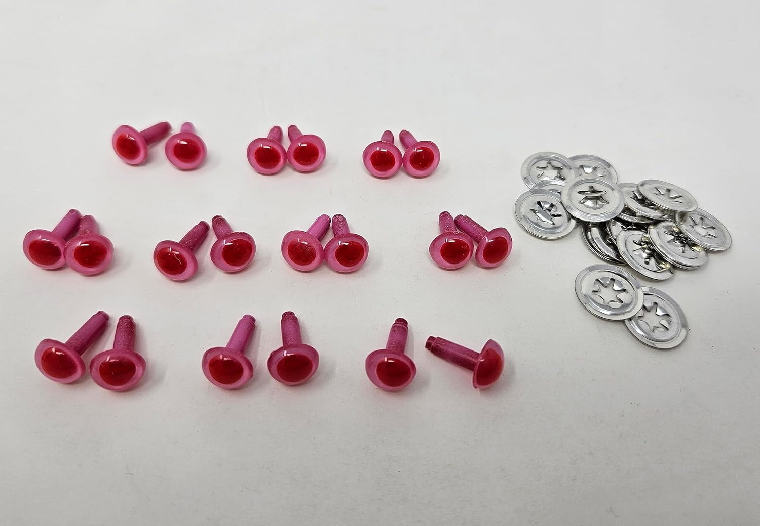 Pair of Zim's 9mm Red Albino Plastic Bunny Rabbit Safety Eyes for Craft Amigurumi or Puppets (Pack of 10)
