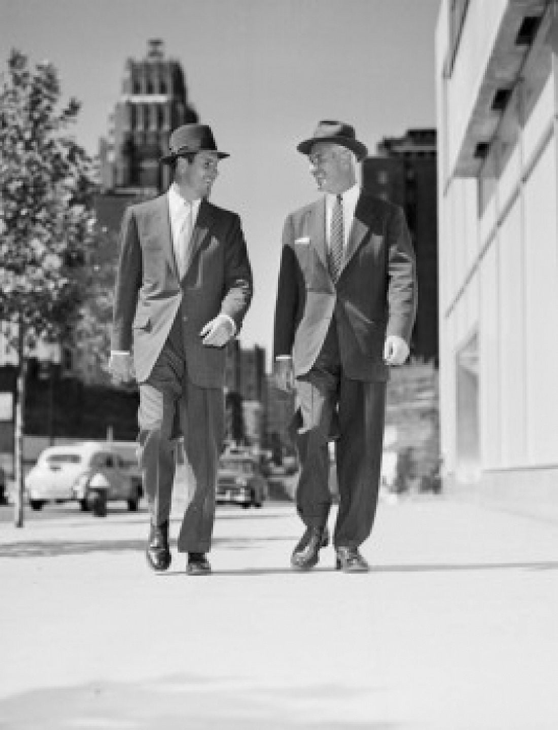 Pair of businessmen walking in downtown Canvas Art - (18 x 24)
