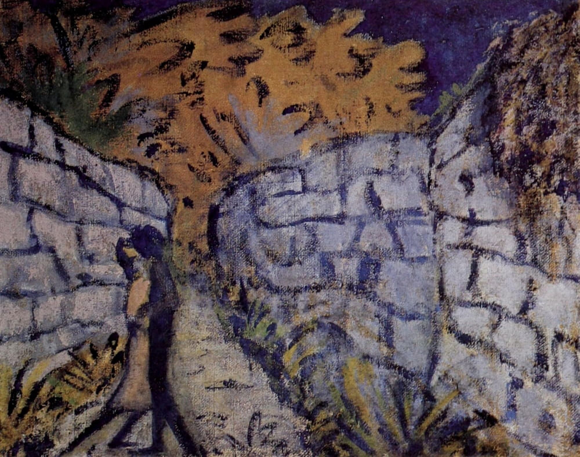 Pair of lovers between garden walls 1916 Canvas Art - Otto Mueller (18 x 24)