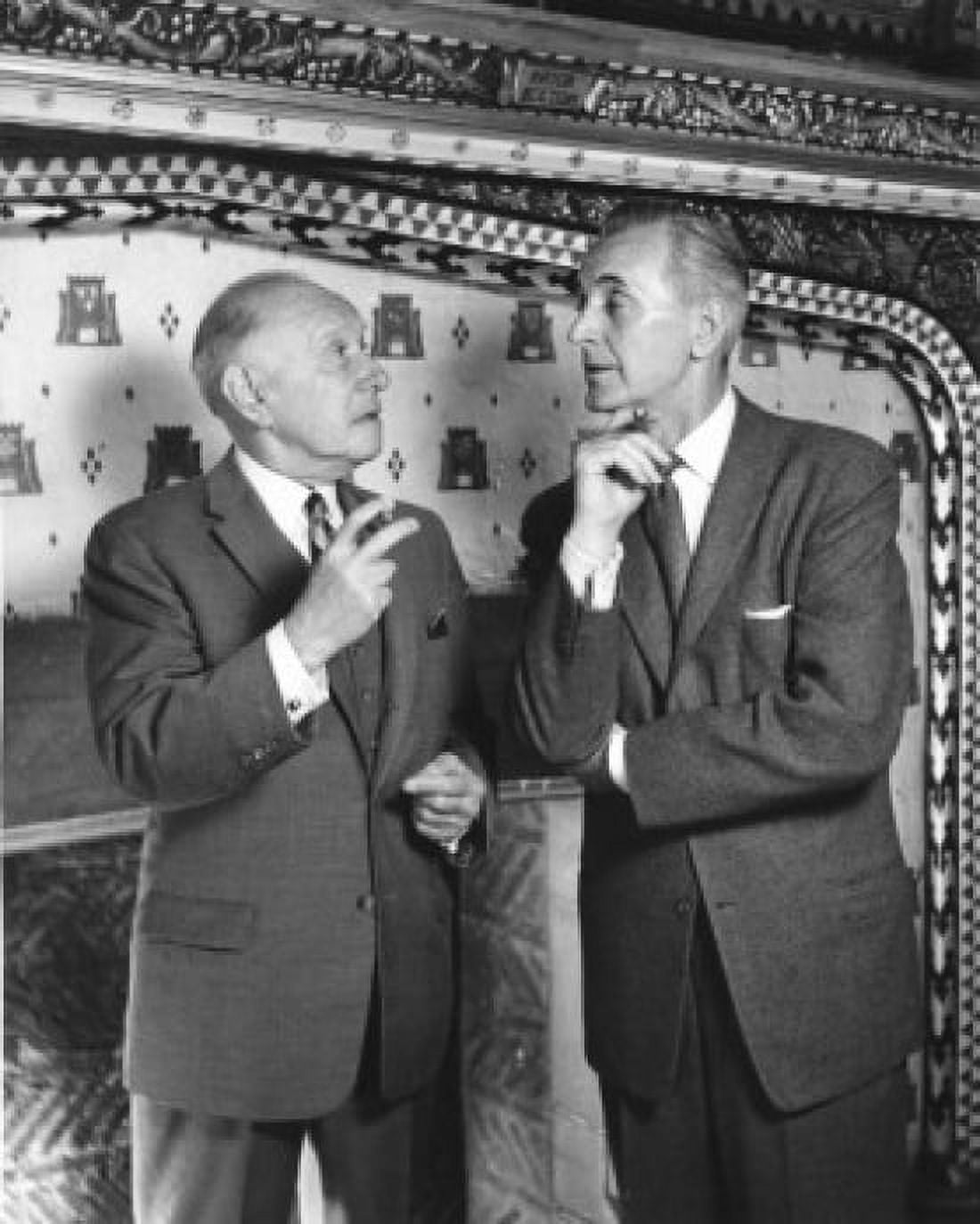 Pair of senior gentlemen smoking cigarettes by fireplace Canvas Art - (18 x 24)