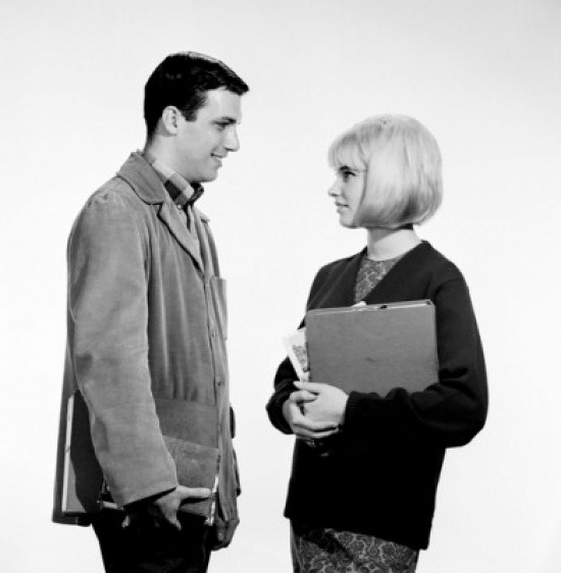 Pair of university students talking Canvas Art - (24 x 36)