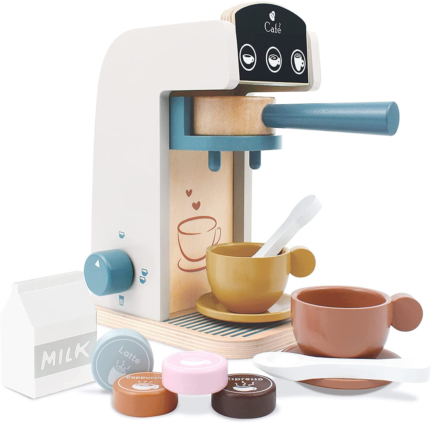 KidKraft Children's Espresso Coffee Set - Role Play Toys for The Kitchen,  Play Kitchen Accessories, Gift for Ages 3+