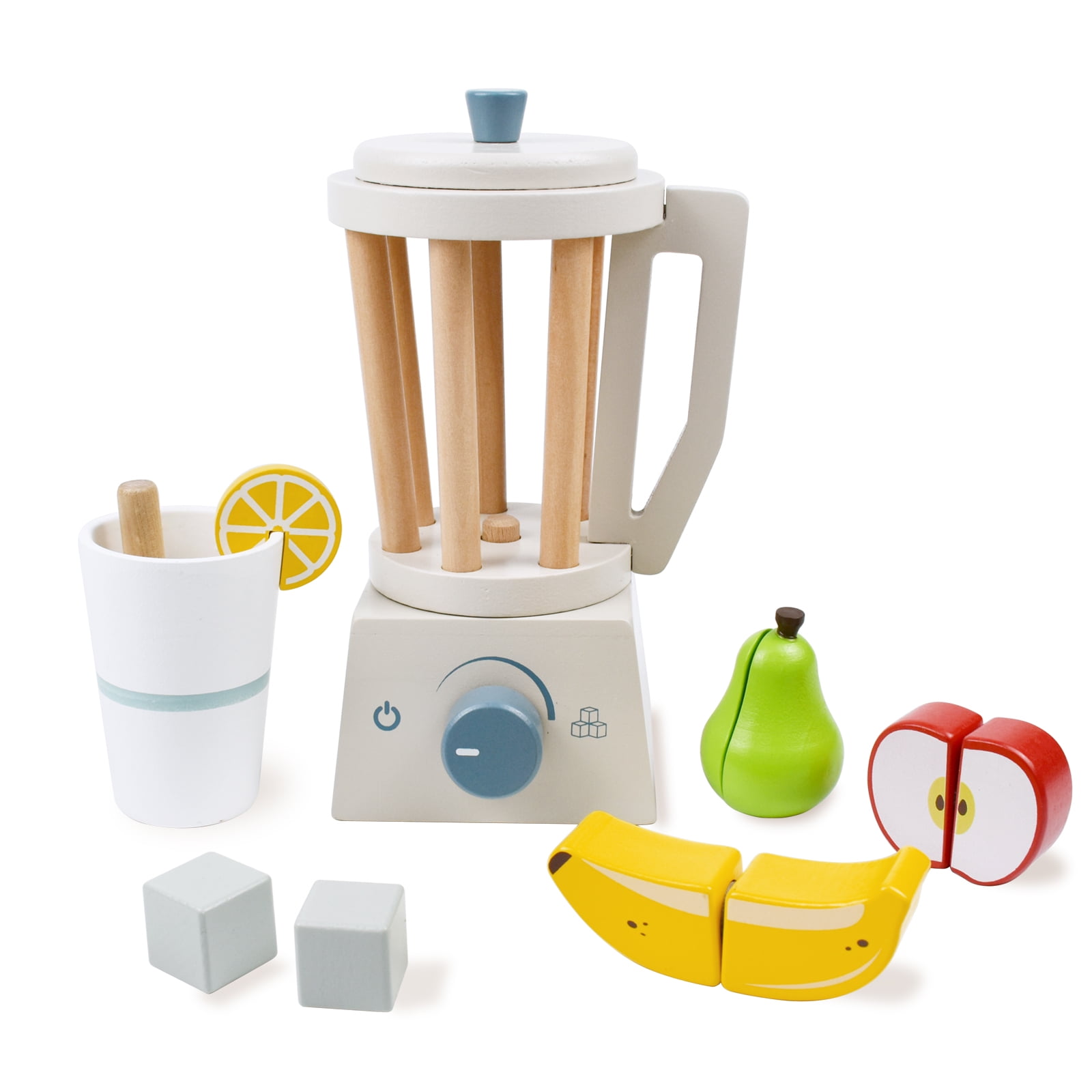 Smooth Moves: 8 Pc Wooden Smoothie Maker Toy – Play Set Includes