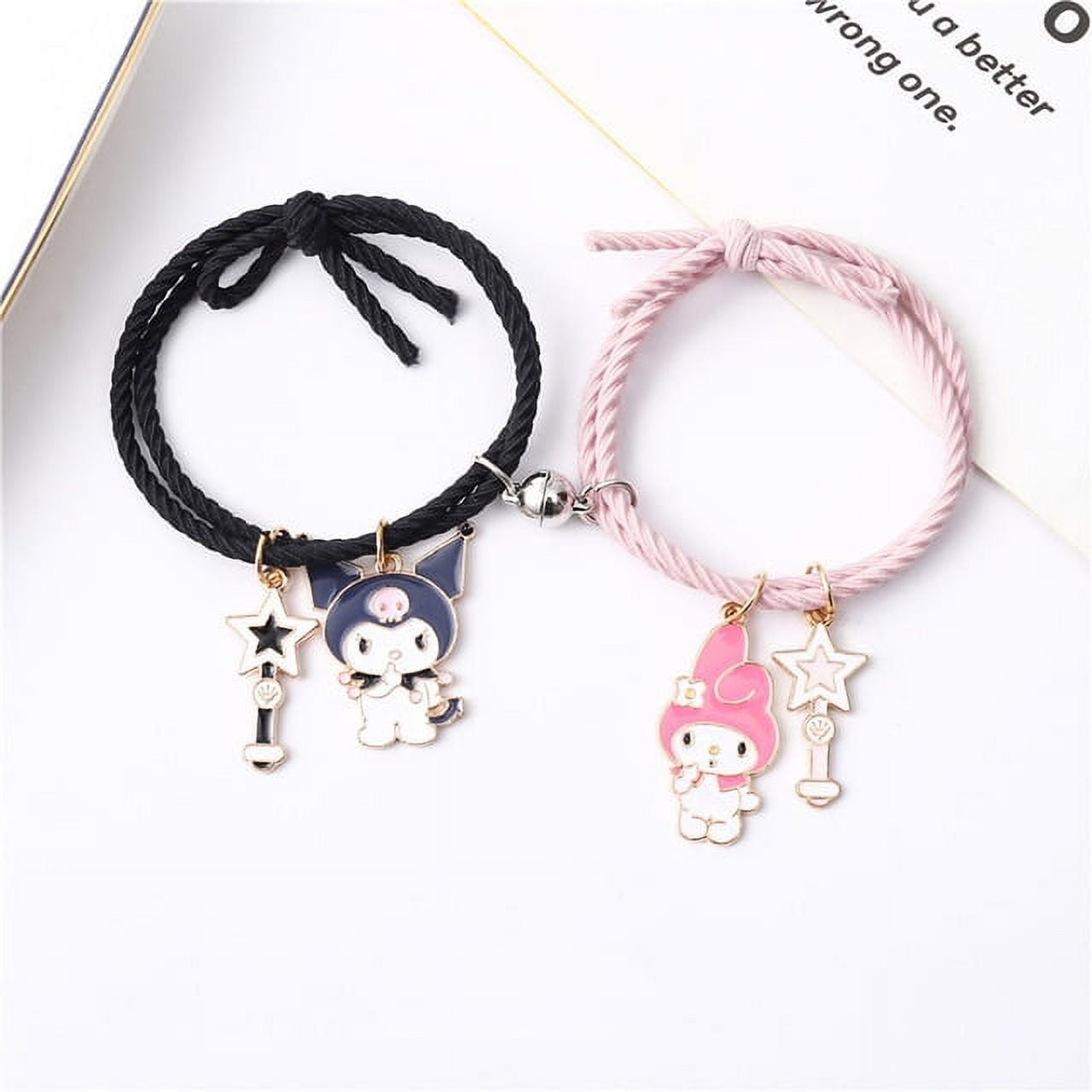 Paired Bracelet Sanrio Hello Kitty Couple Bracelet Kuromi Elastic Rope ...