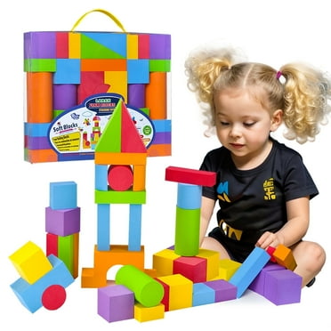 Pairez Toys Foam Building Blocks for Toddlers, Soft Bath Toys, 36-Piece Set for Ages 18 Months and Up