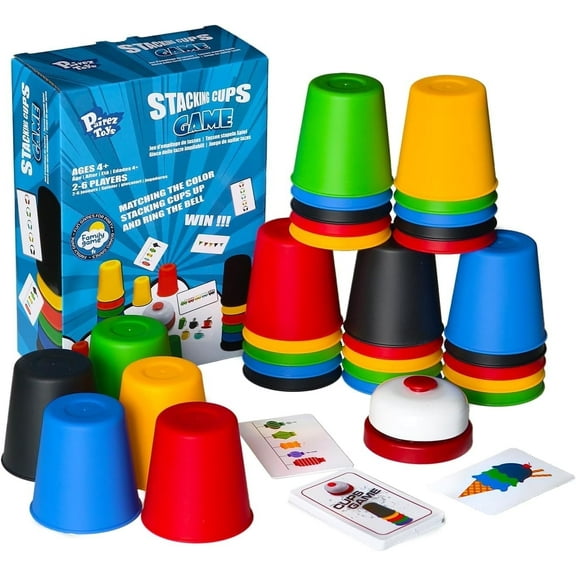 Pairez Toys Quick Stacking Cups Games, Classic Matching Cup, 55-Piece Set,Parent-Child Interactive Family Party and Travel Game