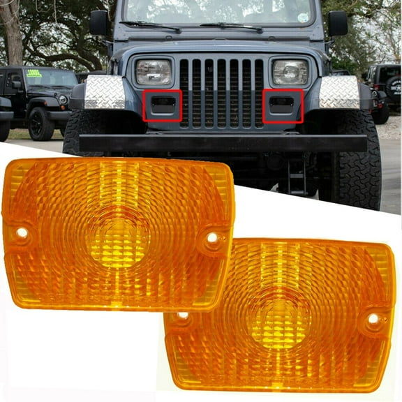 Pairs Front Turn Signal Parking Lights Housings for Jeep for for Wrangler YJ 1987-1995