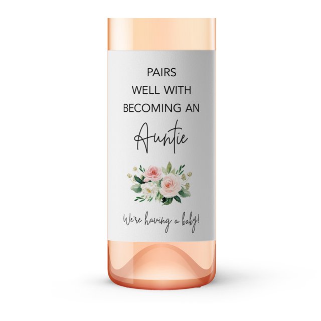Pairs Well With an Auntie SET of 4 Pregnancy Announcement Wine