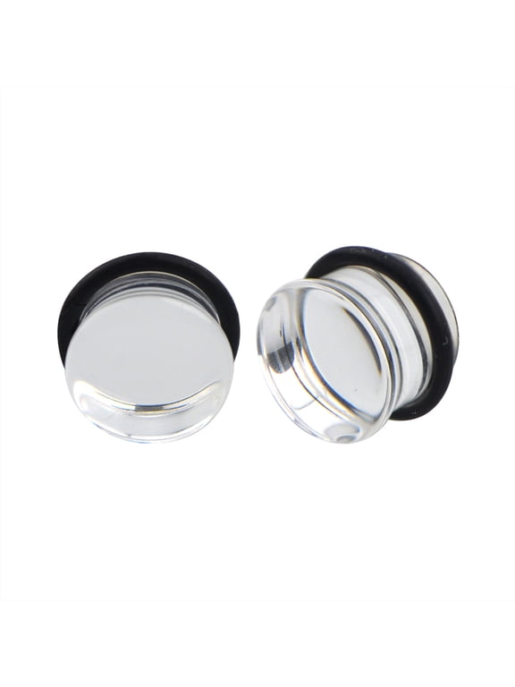 Pairs of 00 GAUGE CLEAR Glass Single Flare Plugs Sizes Gauge Expander E596