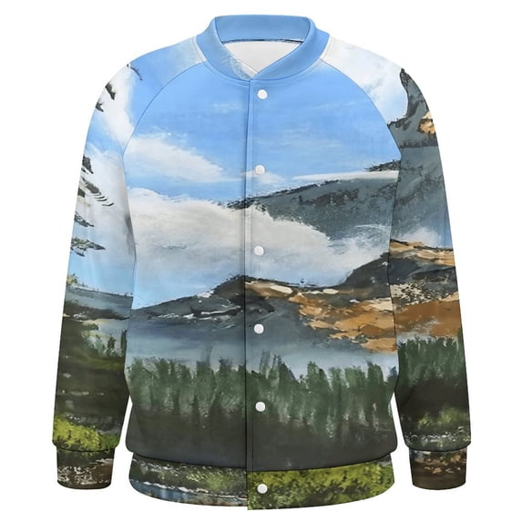 Paisagem Mountain Baseball Jersey Fashion Ribbed Sleeve Man Women's Jacket Motion Tops XXS-6XL