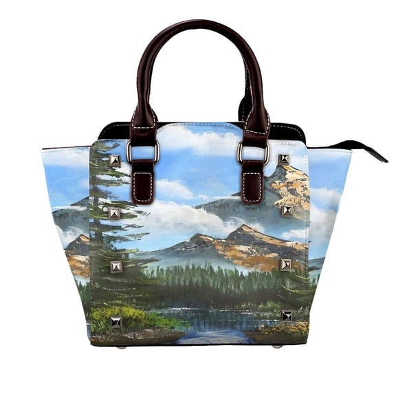Paisagem Mountain Rivet Fashion One-Shoulder Women's Handbag Tote Bag