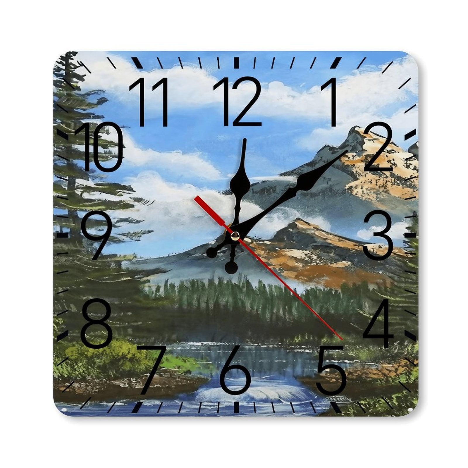Paisagem Mountain Wall Clock Silent NonTicking For Home Office Decor