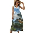 thumbnail image 1 of Paisagem Mountain Womens Night Club Maxi Dress V Neck Sleeveless Bohemia Long Dresses, 1 of 9