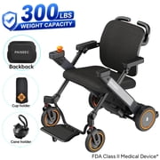 Paiseec 3-in-1 Electric Wheelchair with Push-Assist, Power Wheelchair Walker Combo for Adults, Easy Operation and Folding, ProSafety Driving System, Airline Approved, 300lbs Capacity