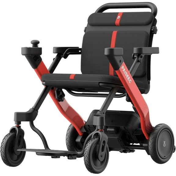 PAISEEC Foldable Electric Transport Wheelchair with Rollator Walker Combo, AI Smart Safety, Airline Approved, 300 lb Limit