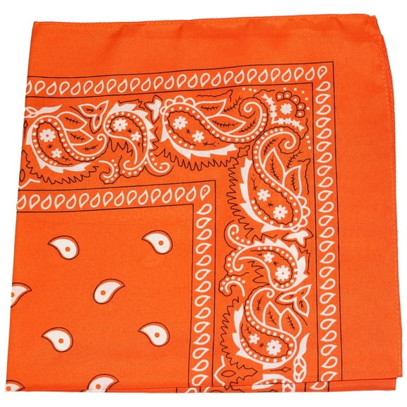 Double Sided 100% Cotton Bandana Paisley Orange