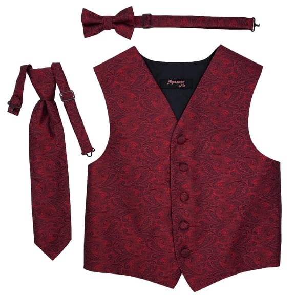 Paisley Apple Boys Satin Vest Spencer J - boys 7-8
