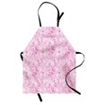 thumbnail image 1 of Paisley Apron Asian Models Inspired Design with Flowers and Leaf Circled Shapes Image Print, Unisex Kitchen Bib Apron with Adjustable Neck for Cooking Baking Gardening, Pink and White, by Ambesonne, 1 of 3