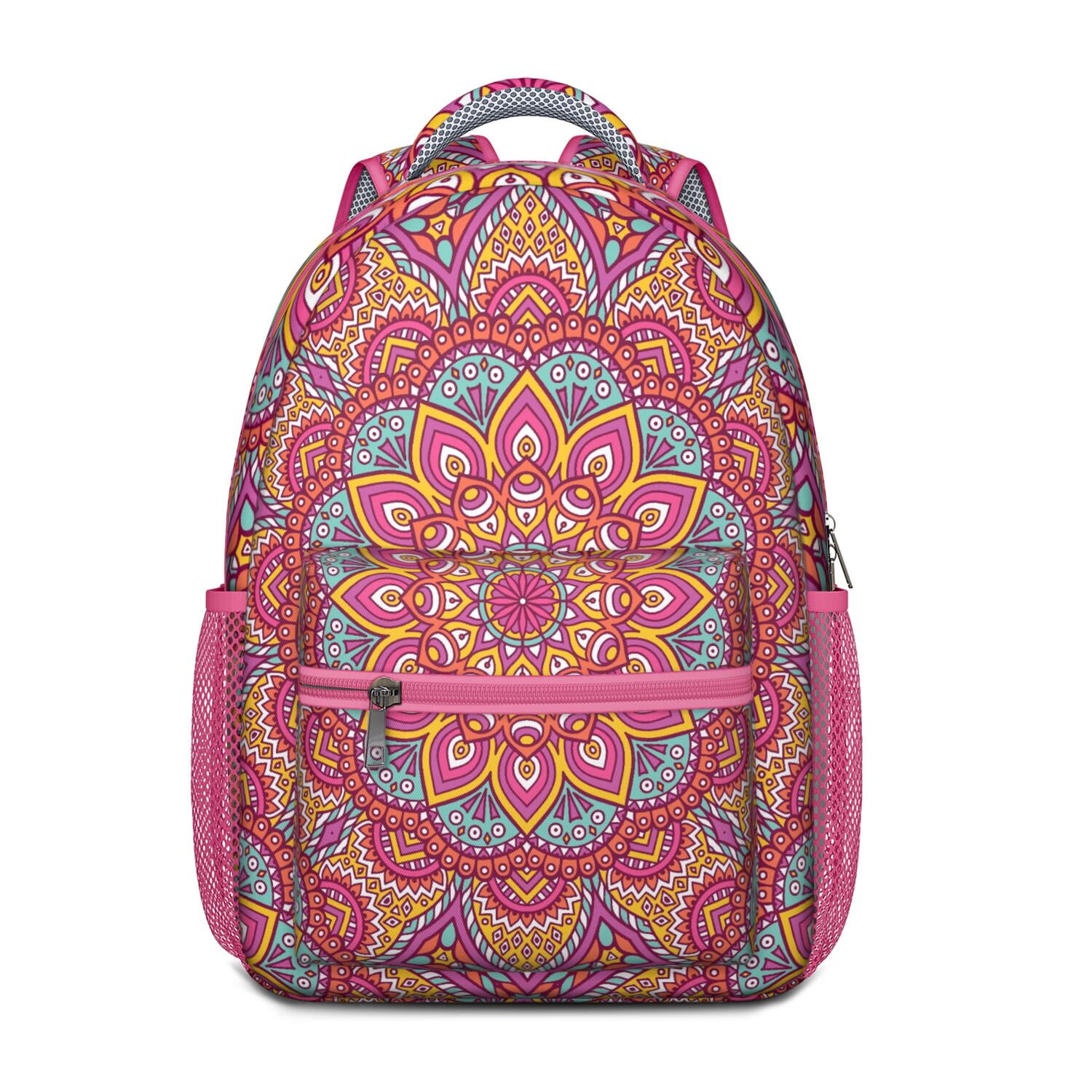 Paisley Artistic Mandala School Backpack - Waterproof Ergonomic Design for College Students