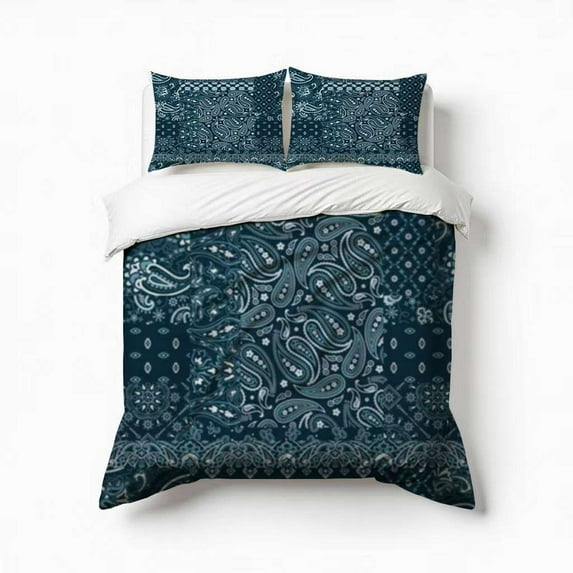 Paisley Bandana Bedding Set 3 Pcs Soft Microfiber Quilt Cover For Bedroom Decor, Comforter Cover With 2 Pillowcase