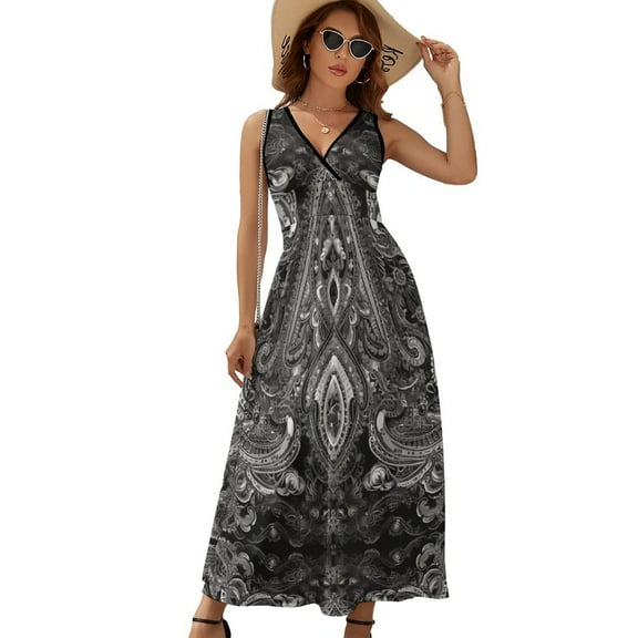 Paisley Bandana Dress Fashion Boho Beach Long Dresses Female Party Printed Maxi Dress