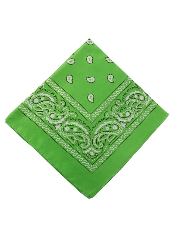 Paisley Bandana Multi Colored, Double Sided Cowboy Head Scarf, Large 55cm Square Neck Scarf, Fashion Headwrap Accessory,Army Green