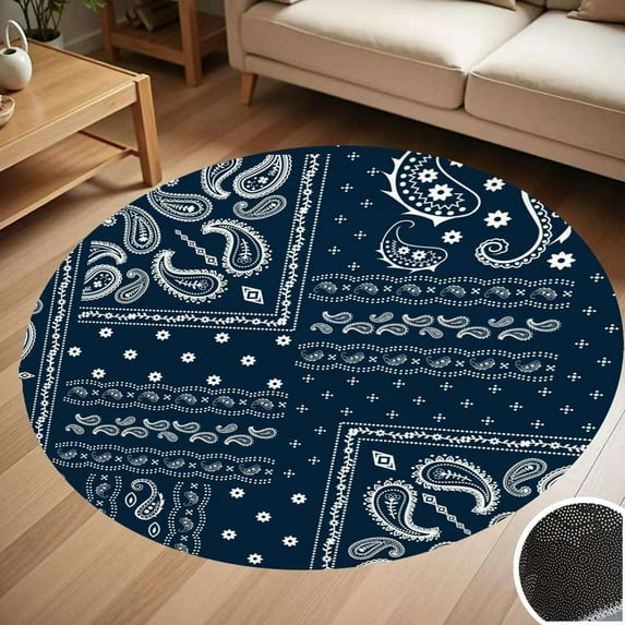 Paisley Bandana Pattern Round Carpet Living Room Bedroom Home Decoration Coffee Table Mat Lounge Rug Chair Mats