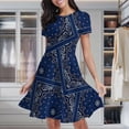 thumbnail image 1 of Paisley Bandana Women's Classic Swing Skater Dress Casual Work Party Cocktail Dresses, 1 of 6