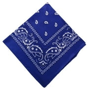 Paisley Bandanas Multi Colored Set Cowboy Bandana Head Scarf Double Sided, Dark Blue