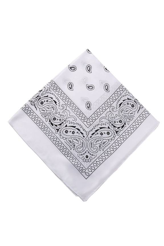 Paisley Bandanas Multi Colored Set Cowboy Bandana Head Scarf Double Sided, White
