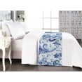 thumbnail image 1 of Paisley Bed Runner, Oriental Theme Ethnic Floral Boho Motifs with Winter Colors Leaves Art, Decorative Accent Bedding Scarf for Hotels Homes & Guest Rooms, Queen, Dark Lavender Soft Blue, by Ambesonne, 1 of 3