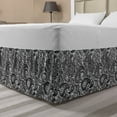 thumbnail image 1 of Paisley Bed Skirt, Oriental Themed Pattern with Traditional Elements Lace Like Design, Elastic Bedskirt Dust Ruffle Wrap Around for Bedding Decor, 4 Sizes, White and Charcoal Grey, by Ambesonne, 1 of 2