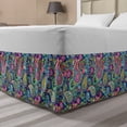 thumbnail image 1 of Paisley Bed Skirt, Ornate Traditional Teardrop Elements Details in Bohemian Design Print, Elastic Bedskirt Dust Ruffle Wrap Around for Bedding Decor, 4 Sizes, Multicolor, by Ambesonne, 1 of 2