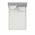 thumbnail image 1 of Paisley Bedding Set with Sheet & Covers, Abstract Modern Patterned Background with Flowers Leafs and Ivy Plant Artwork, Printed Bedroom Decor 2 Shams, 4 Sizes, Grey and White, by Ambesonne, 1 of 3