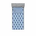 thumbnail image 1 of Paisley Bedding Set with Sheet & Covers, Vintage Eastren Inspired Design with Flowers Ivy Leaves and Dots Nature Artwork, Printed Bedroom Decor 2 Shams, 4 Sizes, Blue and White, by Ambesonne, 1 of 3