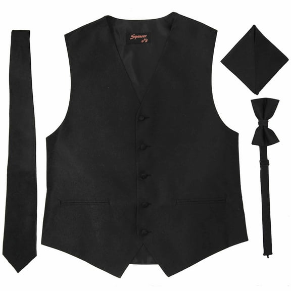 Paisley Black Men's Satin Vest Spencer J's - L