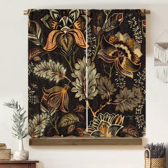 Paisley Blackout Curtains,Boho Vintage Farmhouse Old Fashioned Floral Ethnic Textured Art Rustic Style Print Rod Pocket Window Treatments Drapes for Bedroom Living Room Kitchen 84" W X 84" L