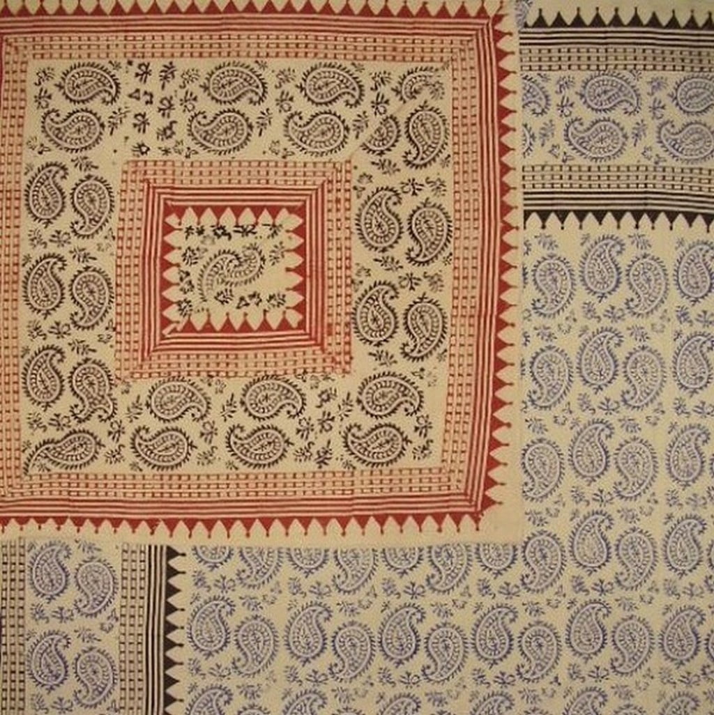 Paisley Block Print Reversible Duvet Cover Cotton 92" x 88" Fits Full-Queen Multi Color