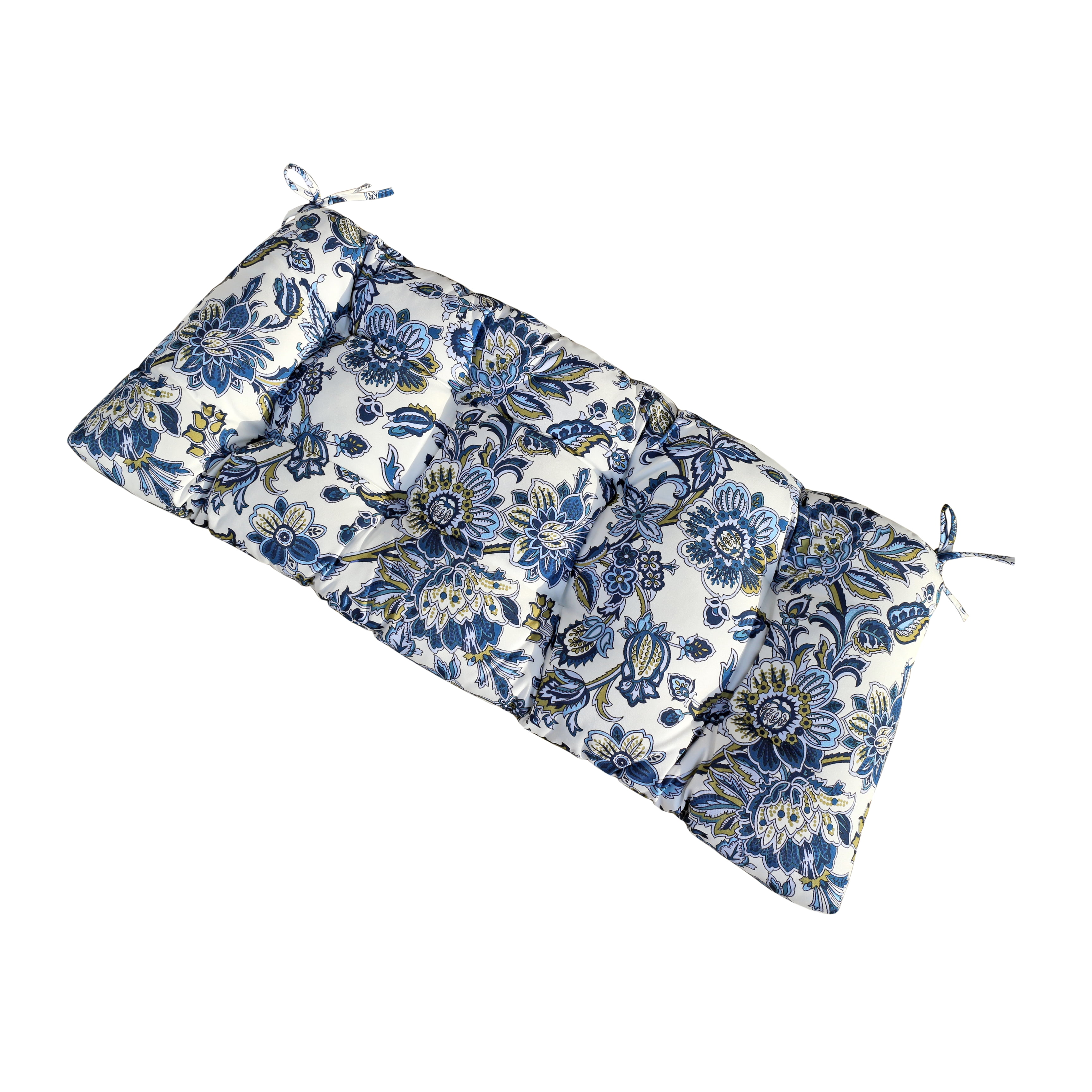Paisley Blue Rectangular Outdoor Throw Pillow