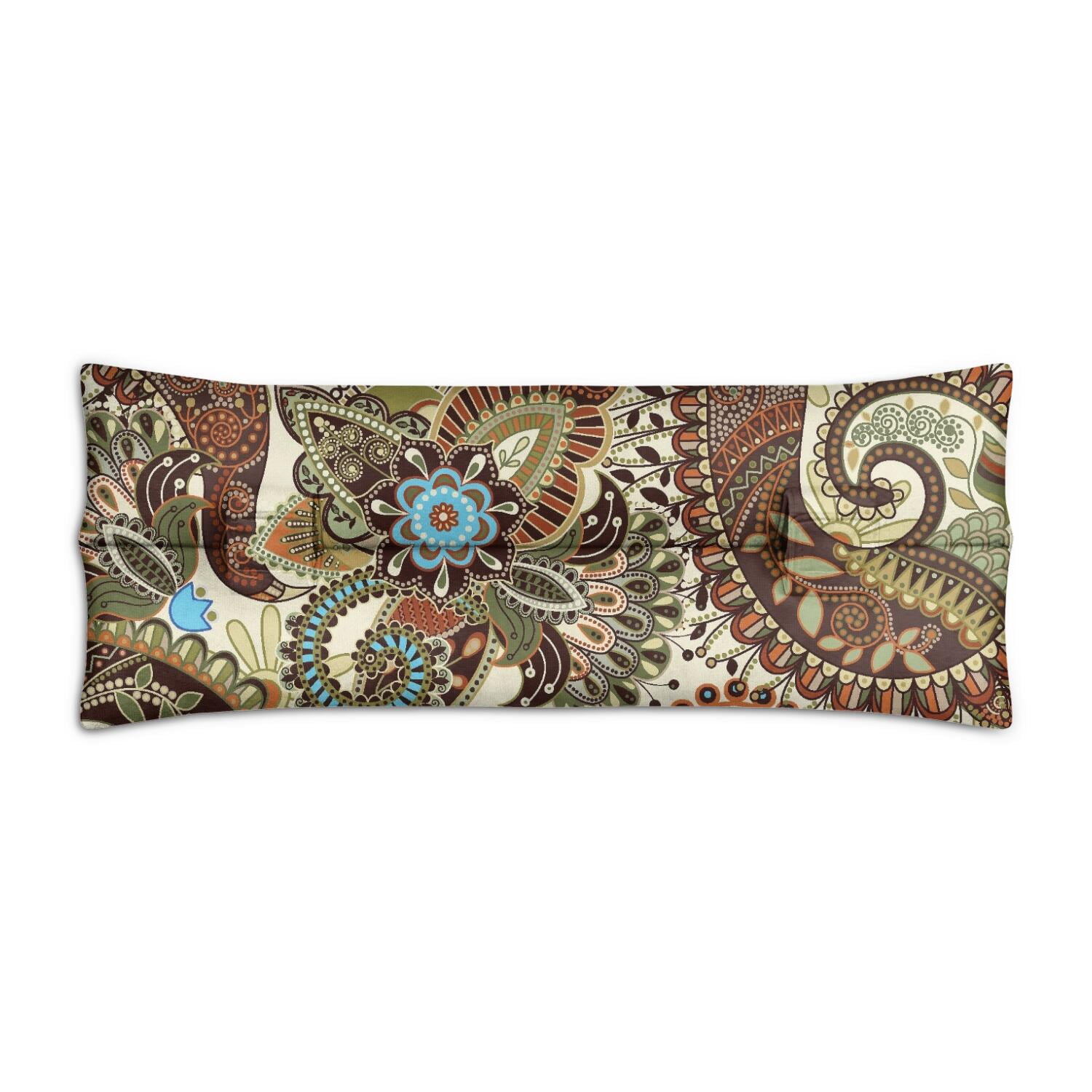 Paisley Boho Seatbelt Pillow for Post-Surgery - Mastectomy Breast Cancer Recovery Cushion - Vintage Ethnic Car Travel Pillow with Secure Straps