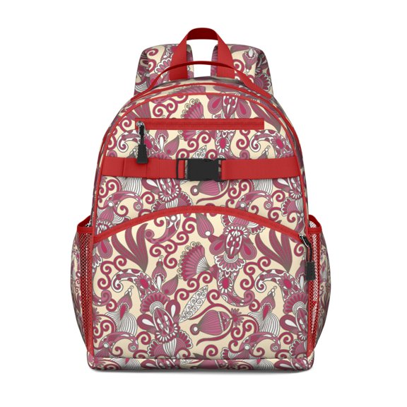Paisley Boho Waterproof Backpack Lightweight Student Bag with Breathable Padding