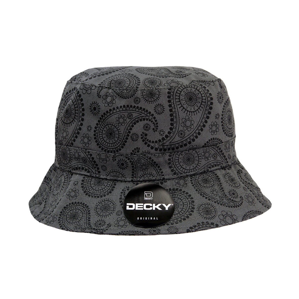 Paisley Bucket Hat in Gray and White Paisley Bucket Hat – Pacific Sunday Golf main image 2
