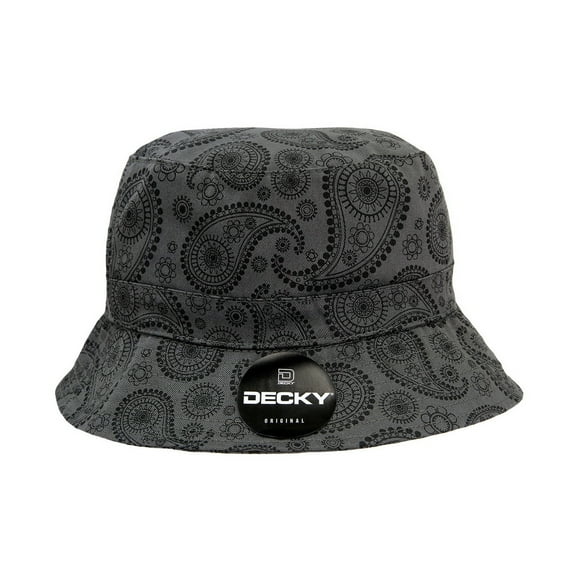 Decky 459 Relaxed Paisley Buckets Hat-Dark Grey-S/M