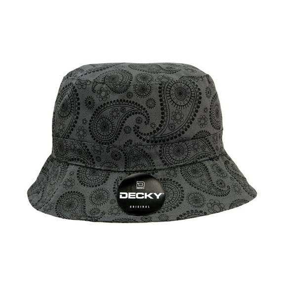 Decky 459 Relaxed Paisley Buckets Hat-Dark Grey-S/M