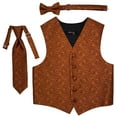 thumbnail image 1 of Paisley Burnt Orange Boys Satin Vest Spencer J - Boys 11-12, 1 of 6