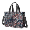 thumbnail image 1 of Paisley Canvas Tote Bag for Women with Compartments, Large Cute Boho Teacher Student Shoulder Bag Nurse Purses Crossbody Bags Work Laptop Book Bag Satchels Handbags, 1 of 6