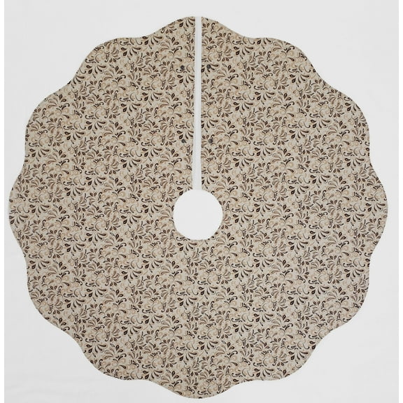 Paisley Christmas Tree Skirt By Penny's Needful Things (Brown) (Scalloped)